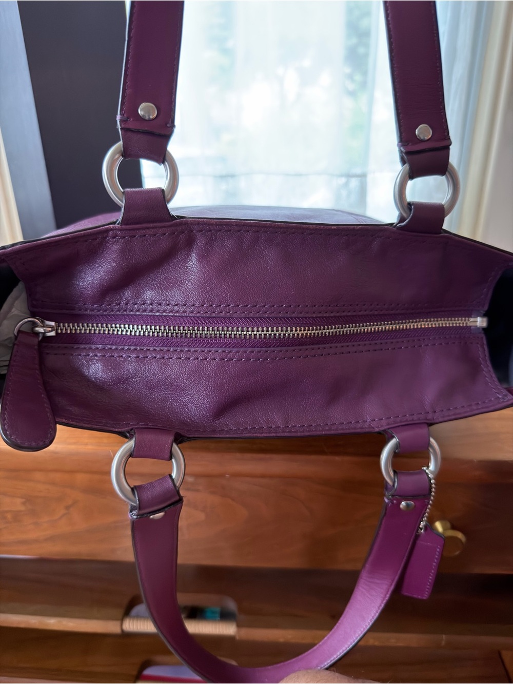 Coach Ashley Purple Leather Studded bag - Picture 3 of 6